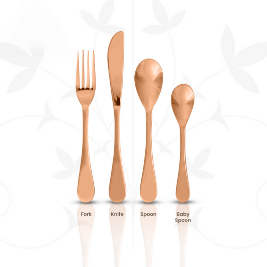 Royal Glossy Rose Gold Cutlery Set 18/8