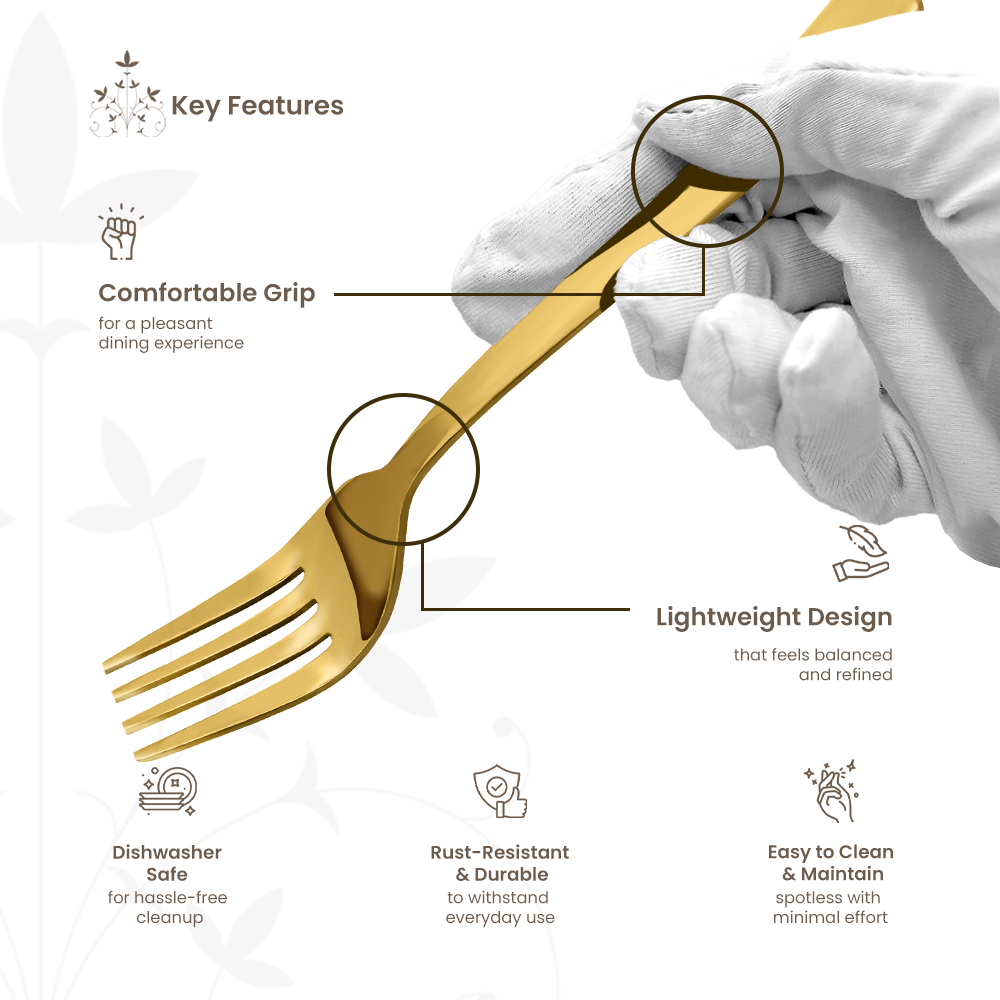 Impress Glossy Gold Baby Fork Set