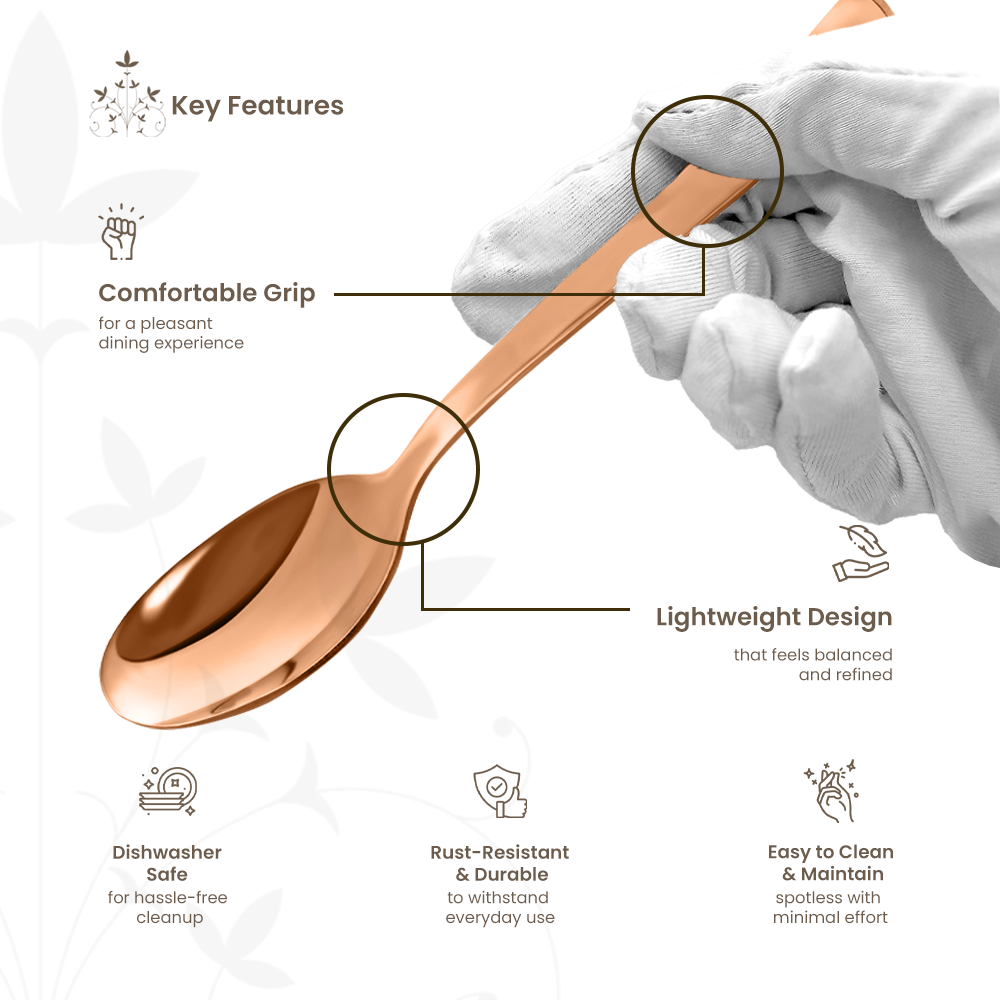 Impress Glossy Rose Gold Baby Spoon Set