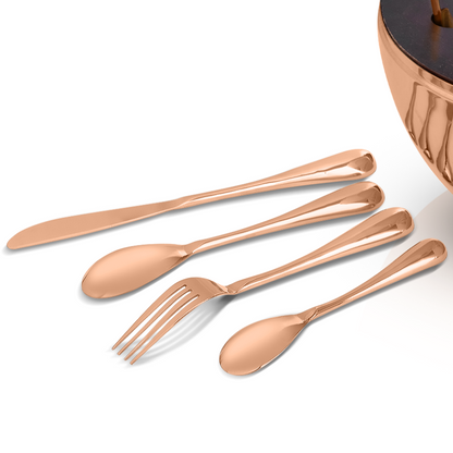 Royal Glossy Rose Gold Cutlery Set 18/8