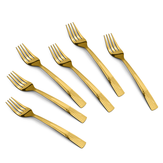 Dotted Glossy Gold Baby Fork Set