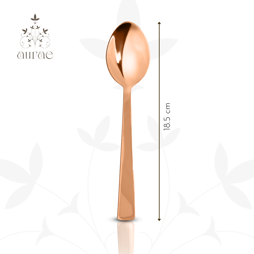 Impress Glossy Rose Gold Dinner Spoon Set