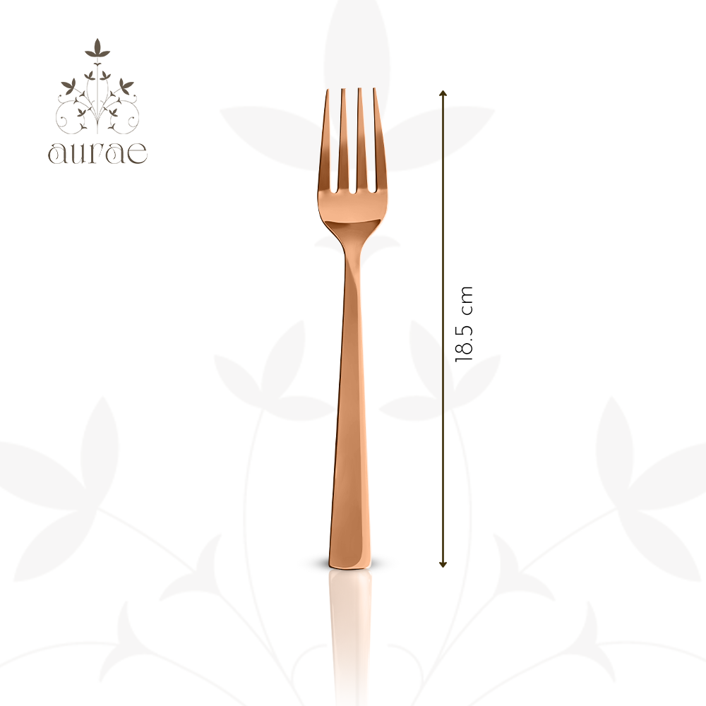Impress Glossy Rose Gold Dinner Fork Set