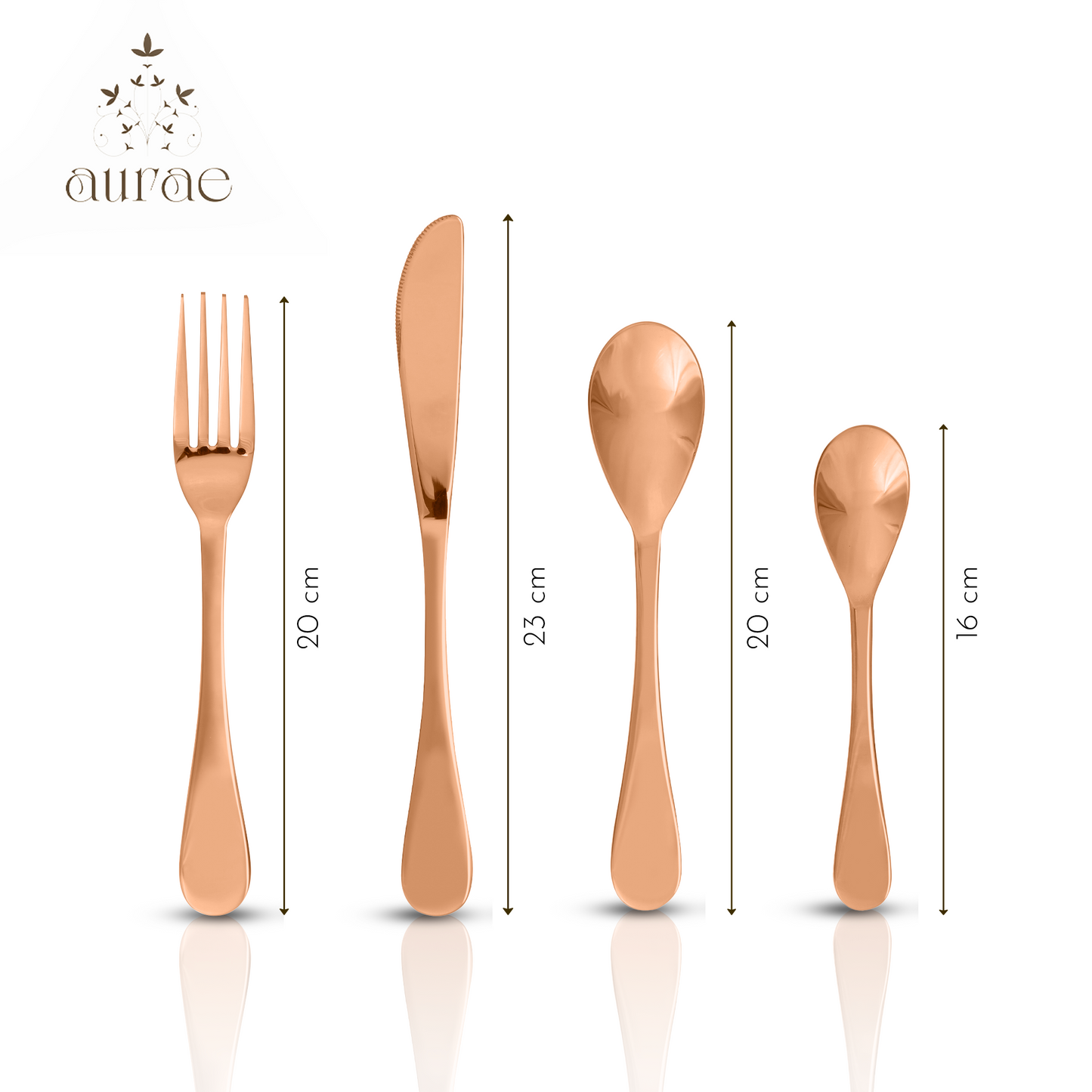 Royal Glossy Rose Gold Cutlery Set 18/8